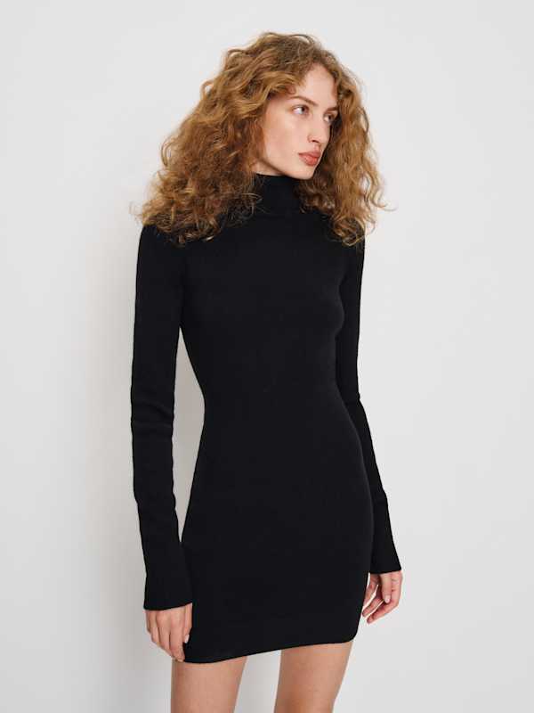 Helly Cashmere Turtleneck Dress - Black